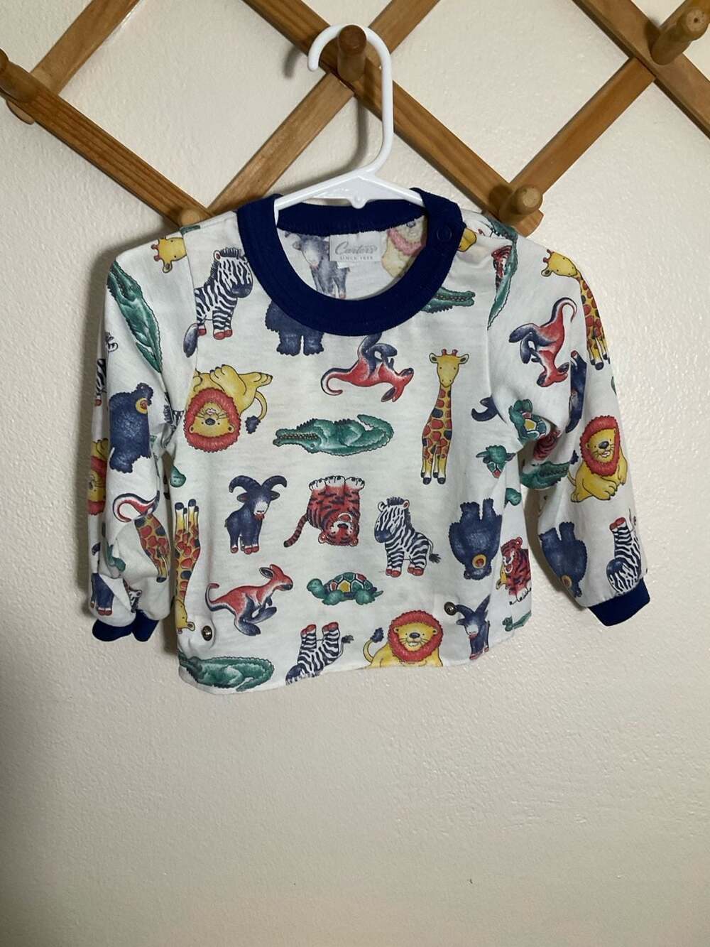 Vintage Carter's Since 1865 Toddler Safari Animal Print Pajama Top